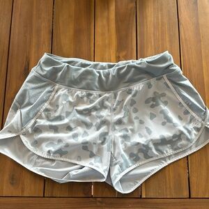 Athleta Track This Run Shorts Grey Leopard